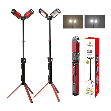 كشاف وسنارة لمبة مع بطارية قابلة لإعادة الشحن 4000 ميلي أمبير للرحلات توبيز Toby's VIP 11 Camping Light Multifunctional Sanara Light